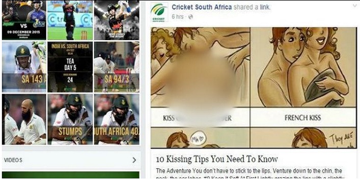 Does pornographic material exist on the Facebook of CSA6