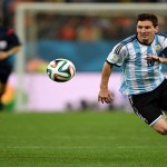 Lionel Messi in action, Holland v Argentina, 2014 World Cup
