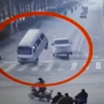 Vehicles moving on the road were suddenly blown away in the air in China1