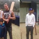 Virender Sehwag playing cricket with WWE Superstar 2