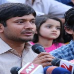 New Delhi: JNUSU president Kanhaiya Kumar addresses media at JNU in New Delhi on March 4, 2016. (Photo: IANS)
