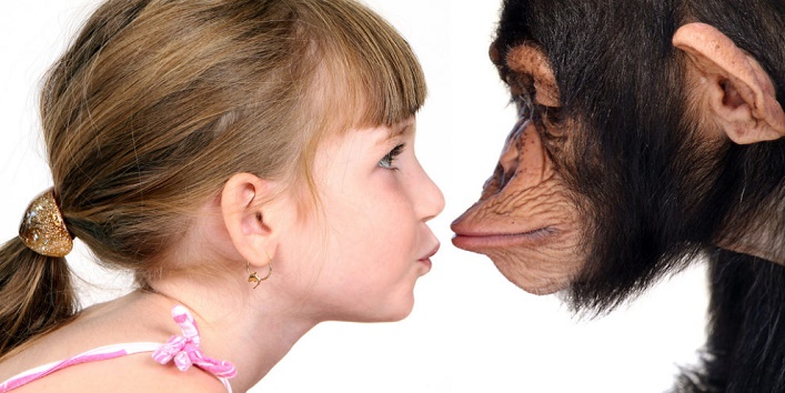 monkey trying to flirt with girl1