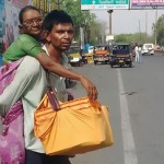 son carry his mother on back