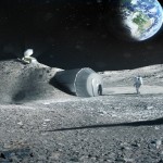 Lunar outpost near the moon’s south pole