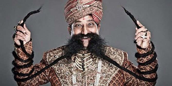 Ram Singh from Rajasthan becomes the man with the longest moustache of 18 inches