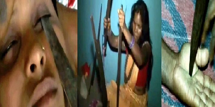 This woman cures the patients with the magical sword of an indian witch