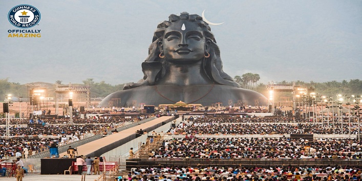 PM Modi unveils 112 feet long adiyogi shiiva idol in tamilnadu cover