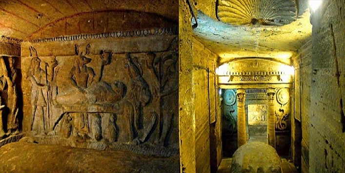 interesting story behind this ancient Kom El Shoqafa tomb located in Egypt cover