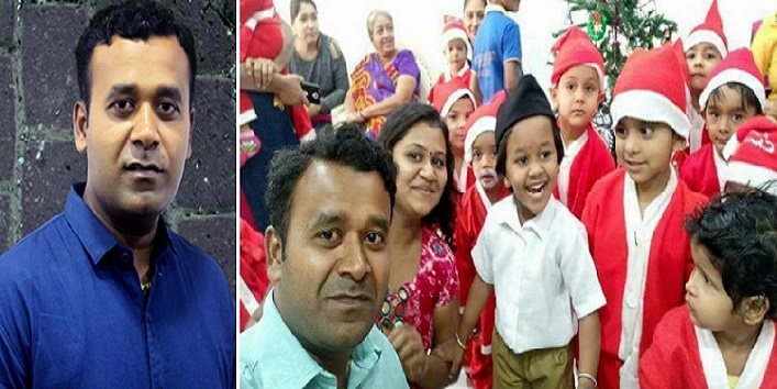 A daughter of RSS wore RSS dress while others were dressed as Santa Claus cover