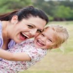 Happy mother and daughter